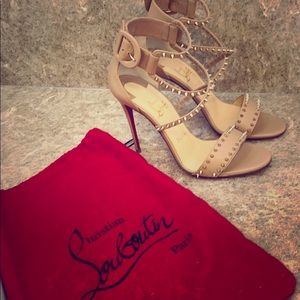 Nude Leather Choca Spikes 100 Sandals- Never worn